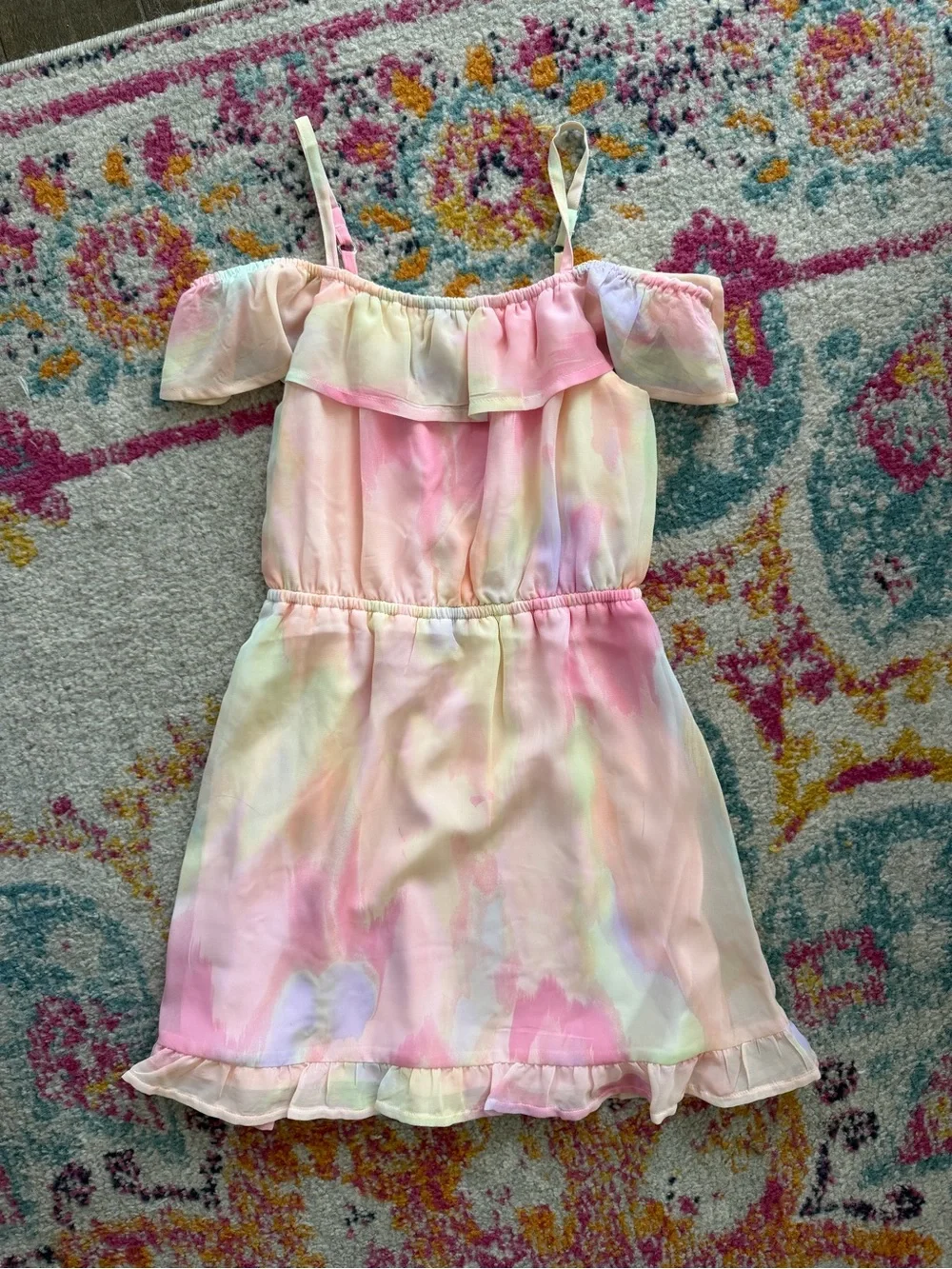 The Children's Place Pastel Tie-Dye Ruffle Dress